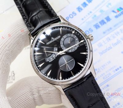 Copy Jaeger LeCoultre Master Ultra Thin Reserve de Marche Black Dial Watch